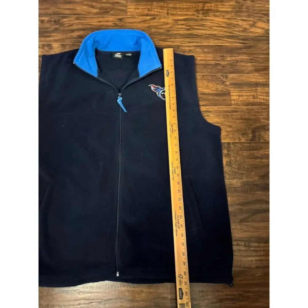NFL Team Apparel Tennessee Titans NFL Football Navy Blue Fleece Vest XLT